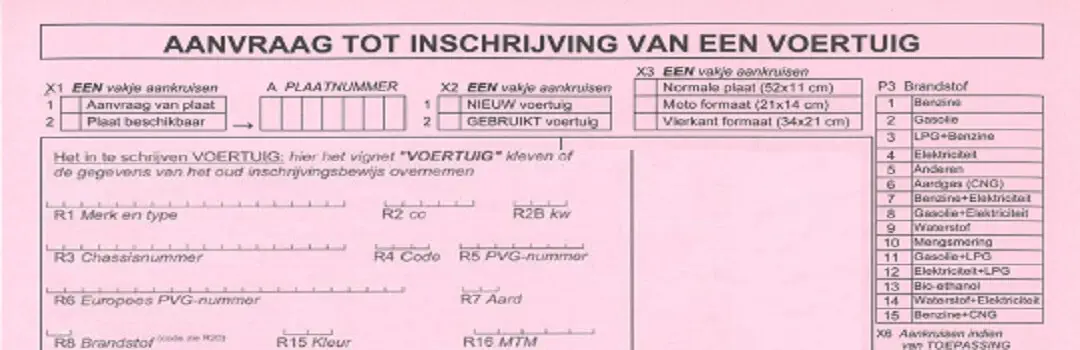inschrijving voertuig